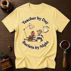 Teacher by Day Barista by Night Dyed T-shirt