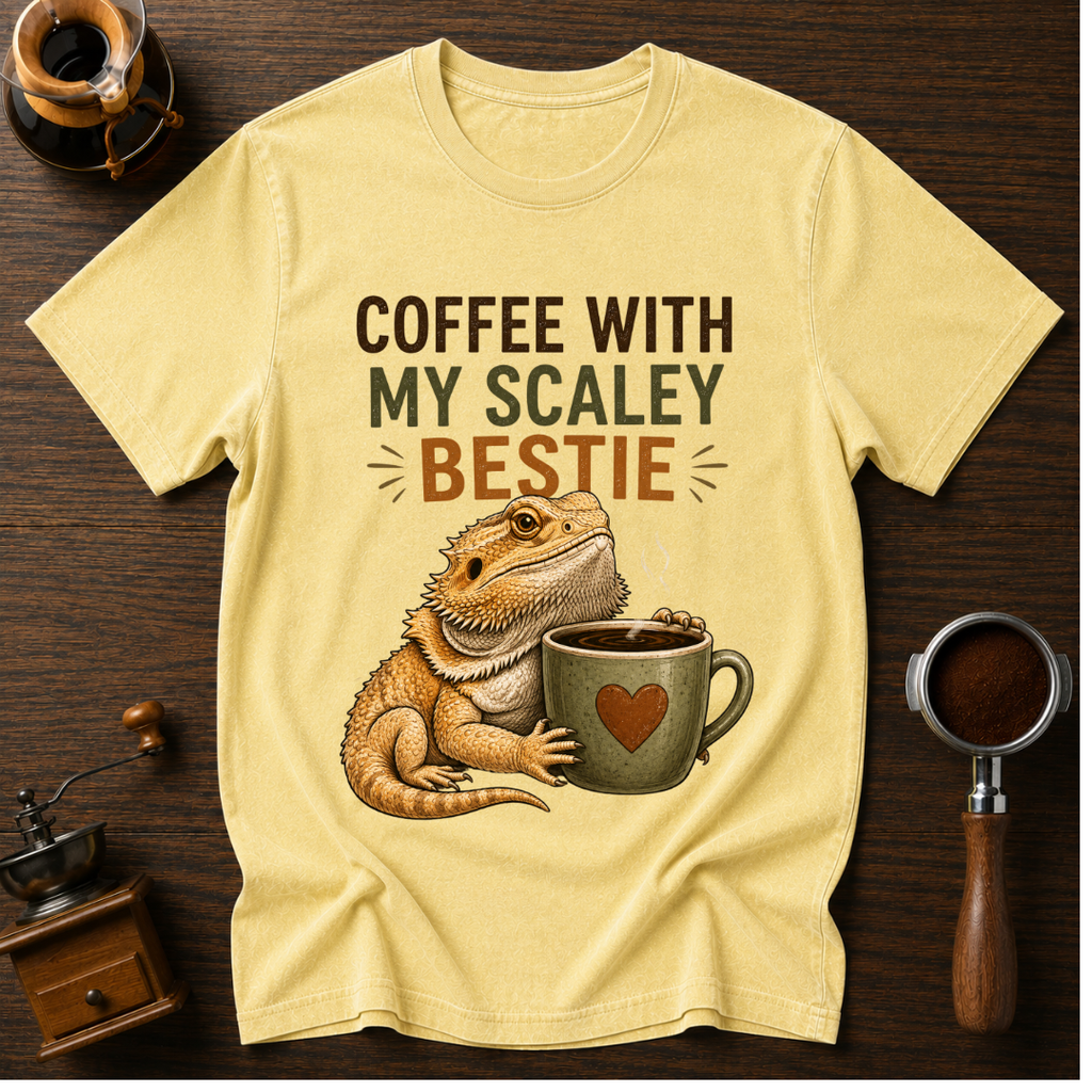 Coffee with my Scaley Bestie Dyed T-shirt