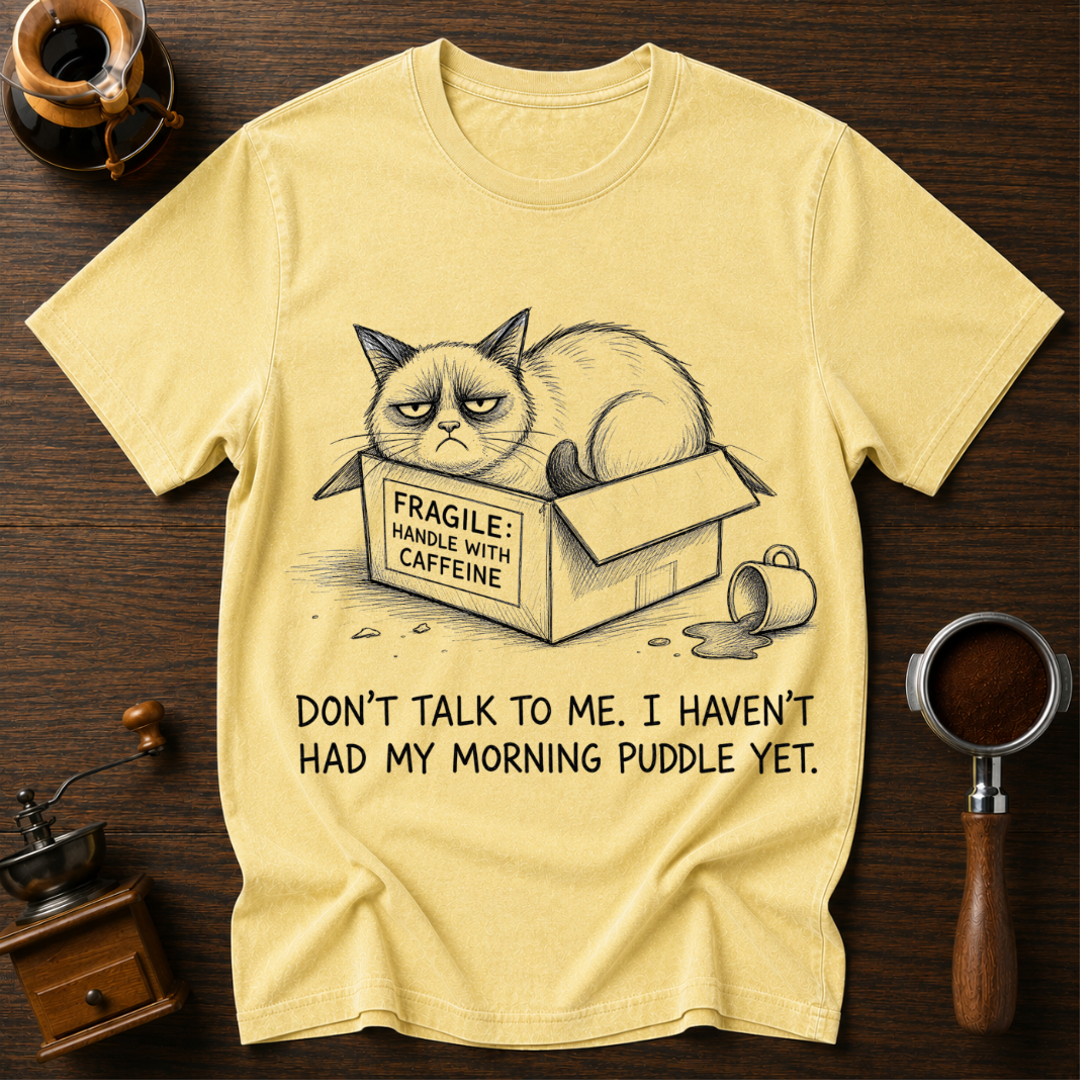 Don't Talk to Me I Haven't Had My Morning Puddle Dyed T-shirt