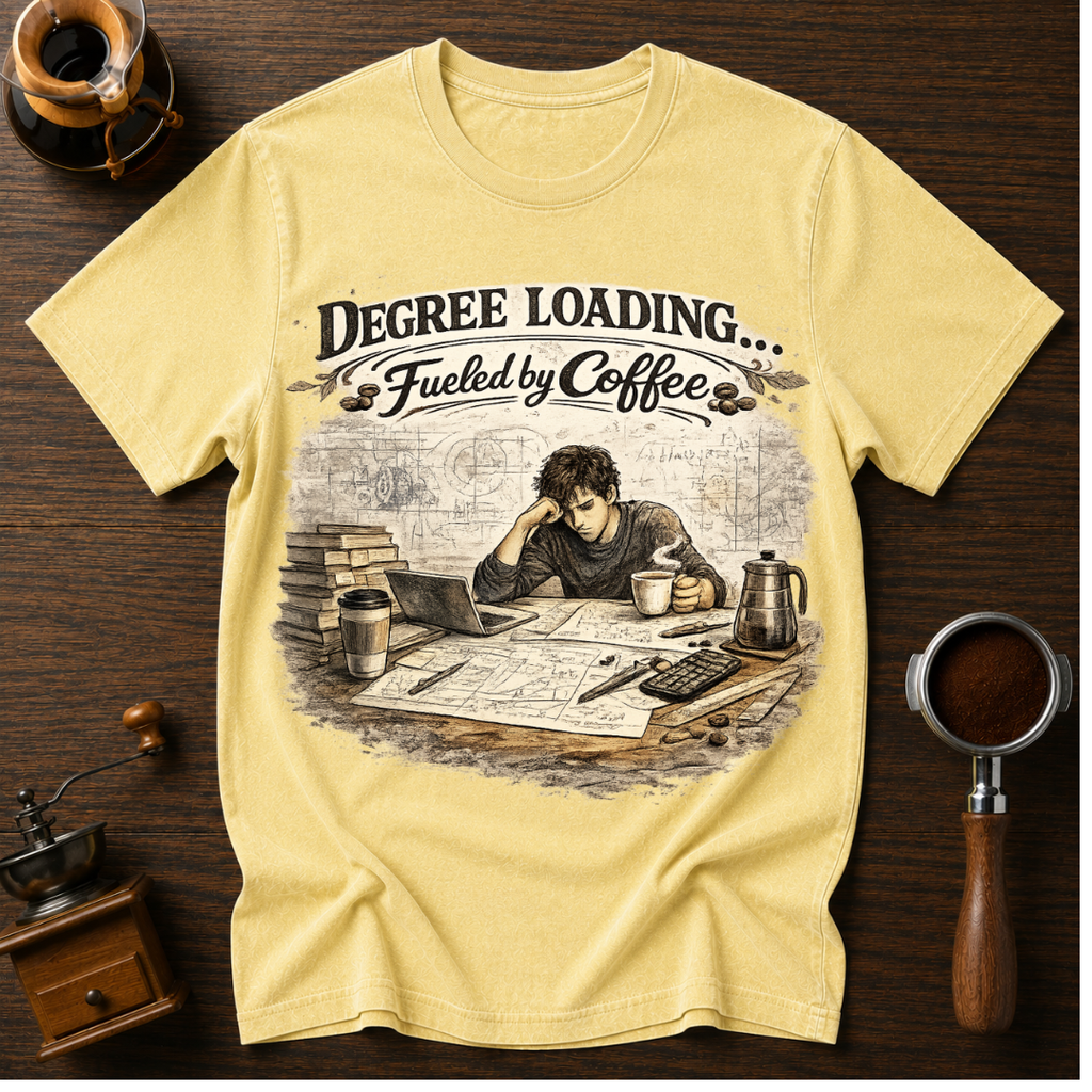 Degree Loading Fueled by Coffee Dyed T-shirt