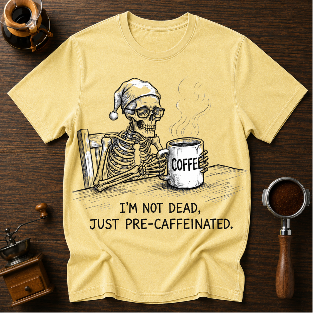 I'm Not Dead Just Pre-Caffeinated Dyed T-shirt