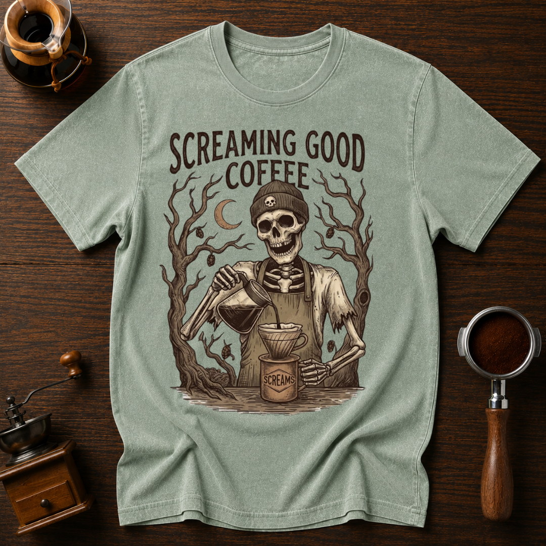 Screaming Good Coffee Dyed T-shirt