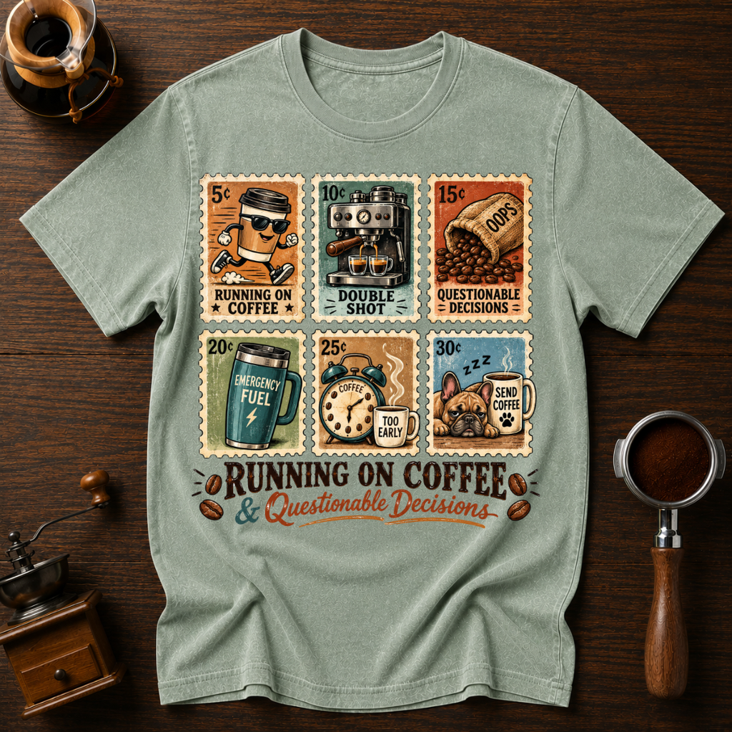 Running On Coffee & Questionable Decisions Dyed T-shirt