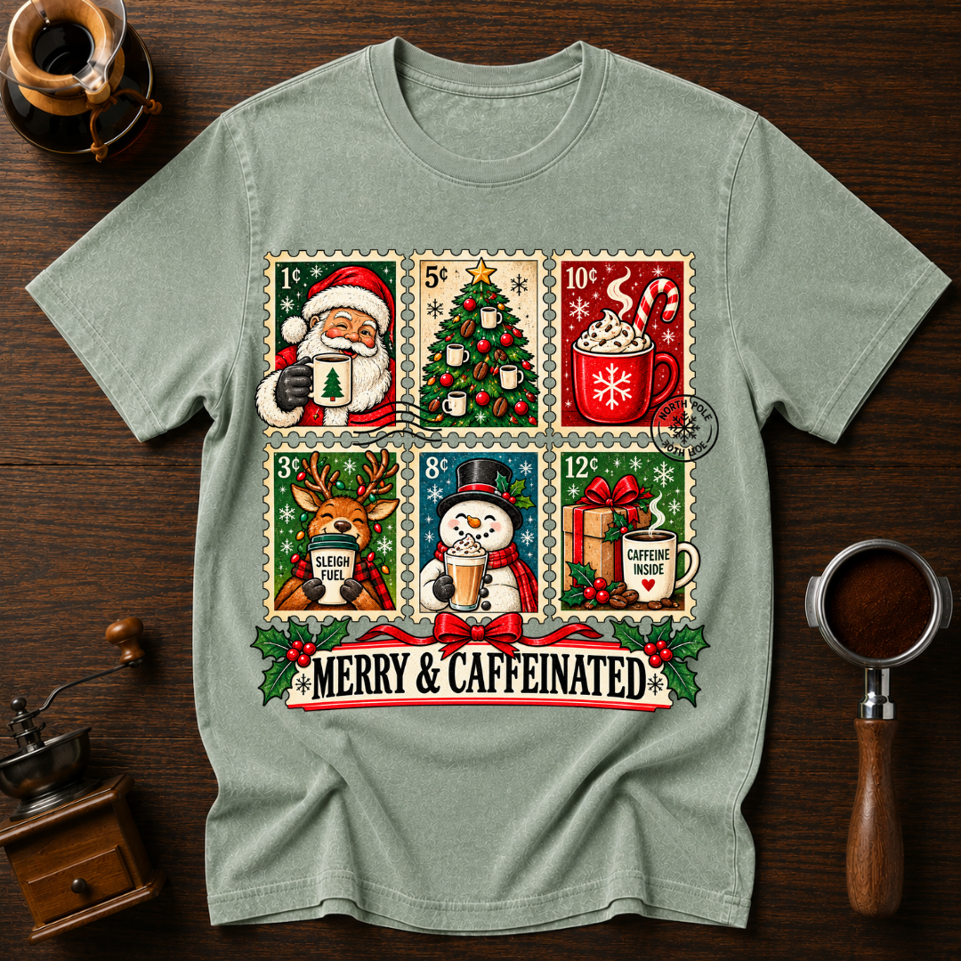 Merry & Caffeinated Dyed T-shirt