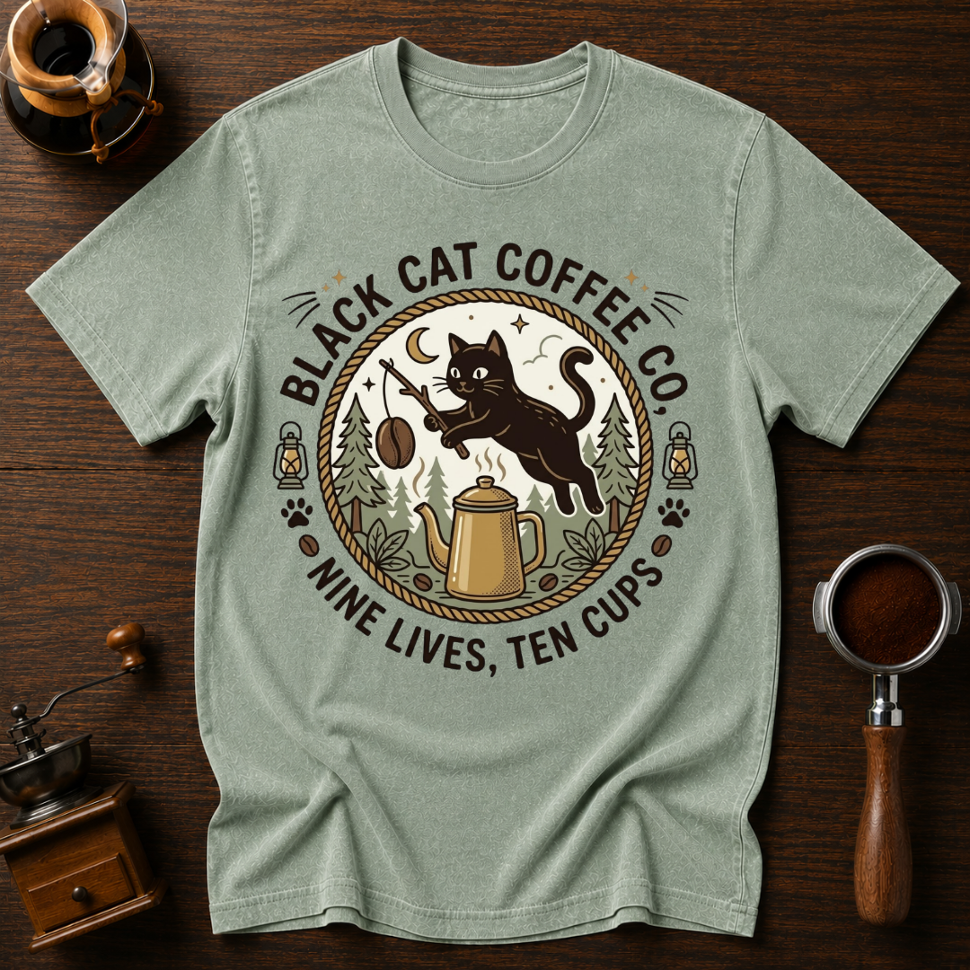 Black Cat Coffee Dyed T-shirt