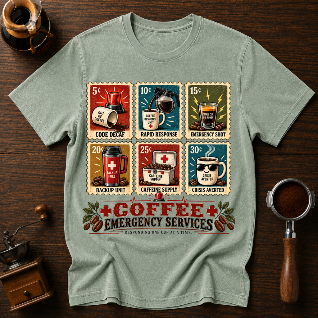 Coffee Emergency Services Dyed T-shirt