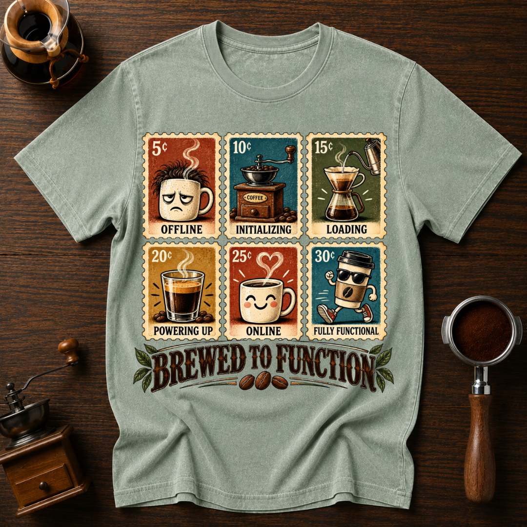 Brewed To Function Stamp Dyed T-shirt