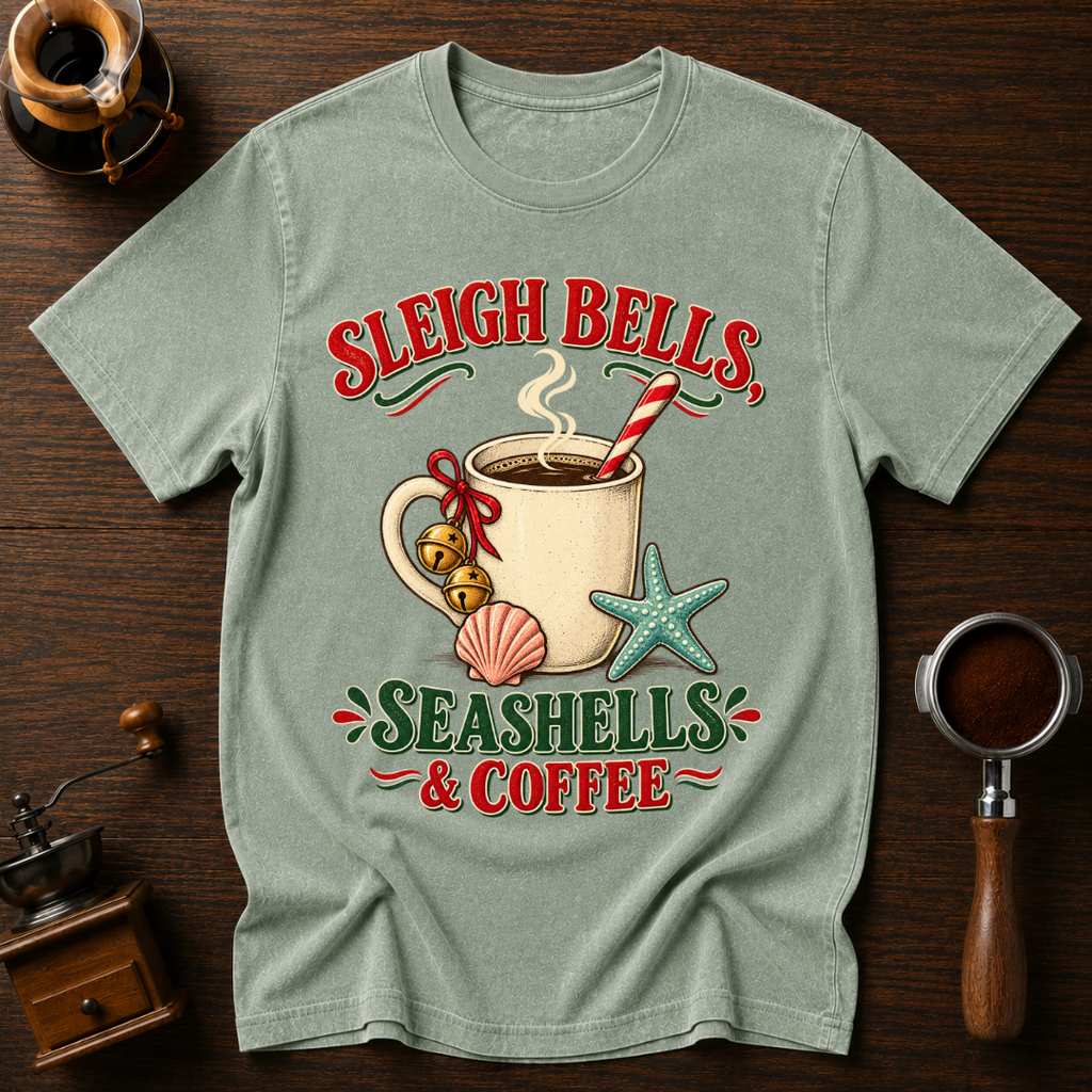 Sleigh Bells Seashells & Coffee Dyed T-shirt