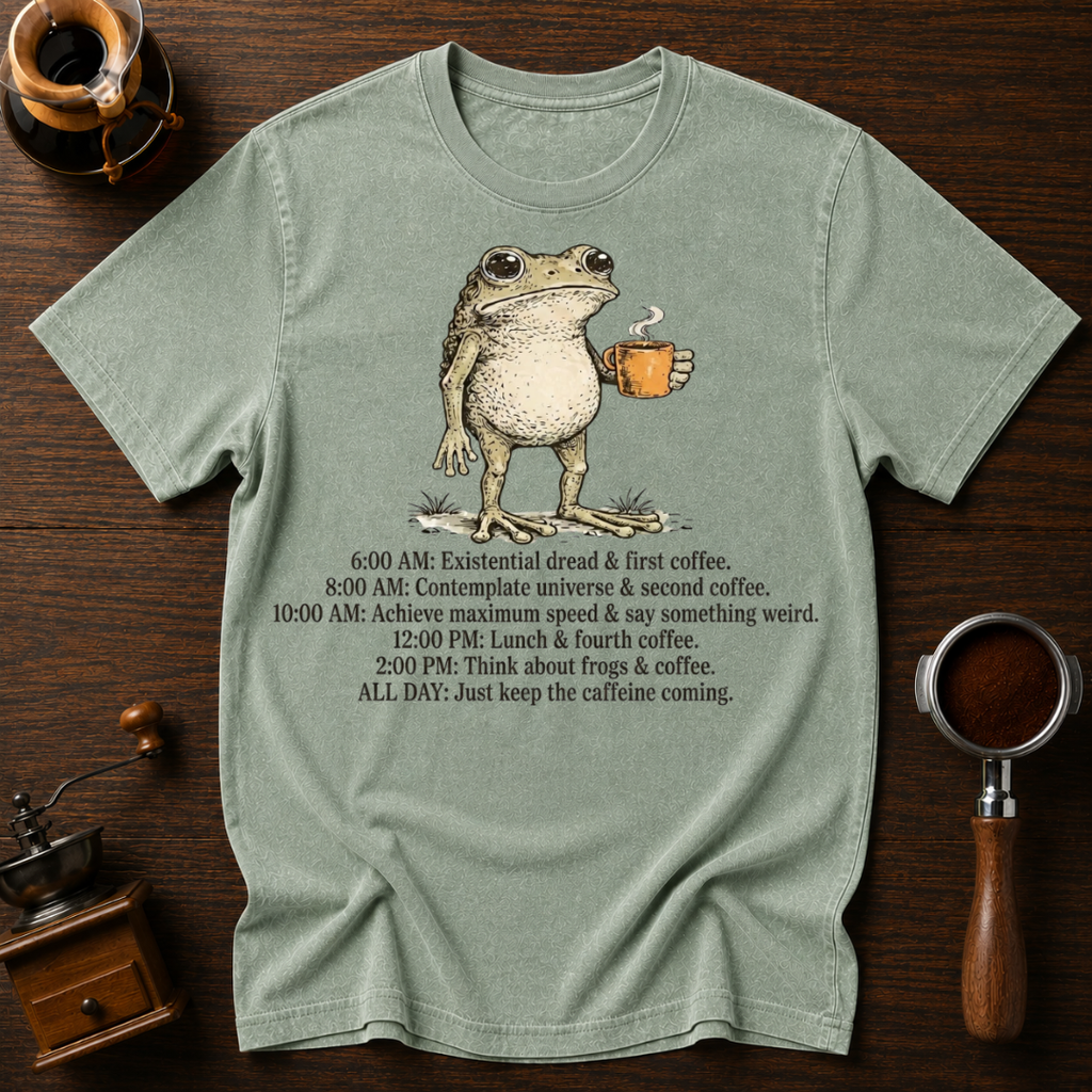 Frog's Caffenine Schedule Dyed T-shirt