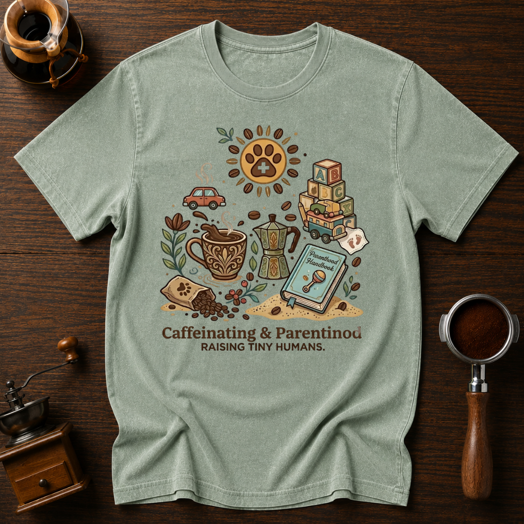 Caffeinating and Parentlng Dyed T-shirt