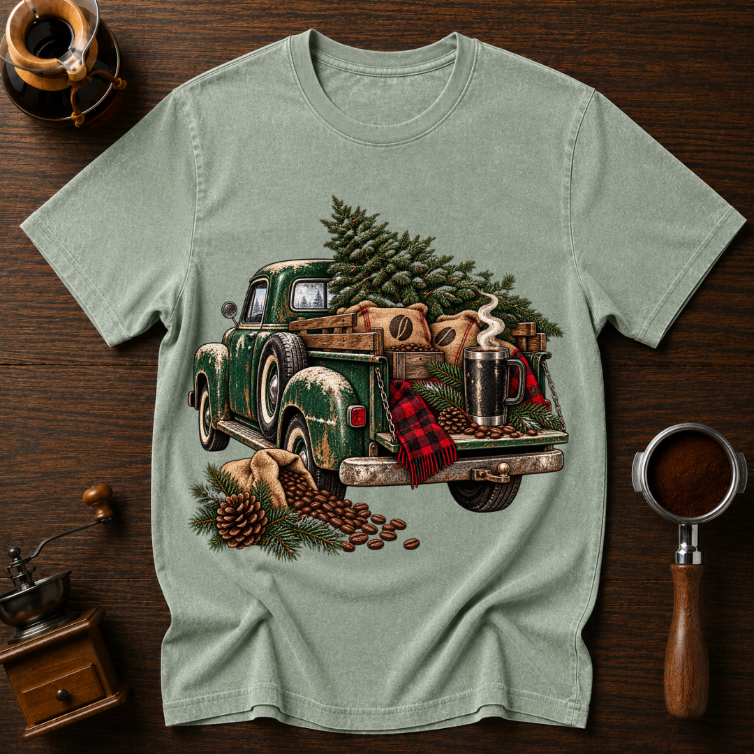 Deck The Tree With Coffee Dyed T-shirt