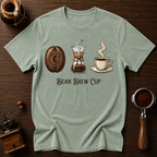 Bean. Brew. Cup. Dyed T-shirt