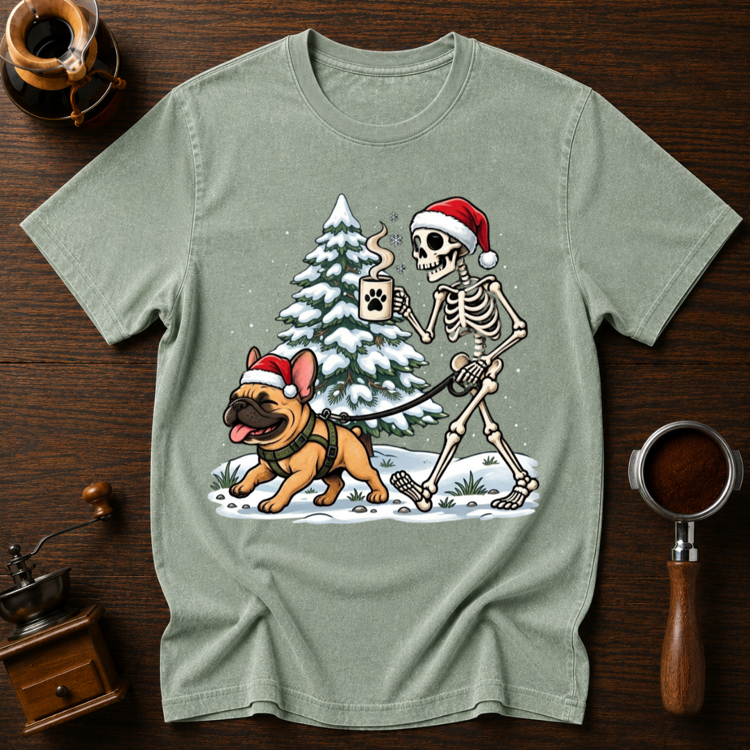 Christmas Coffee Walk Dyed T-shirt