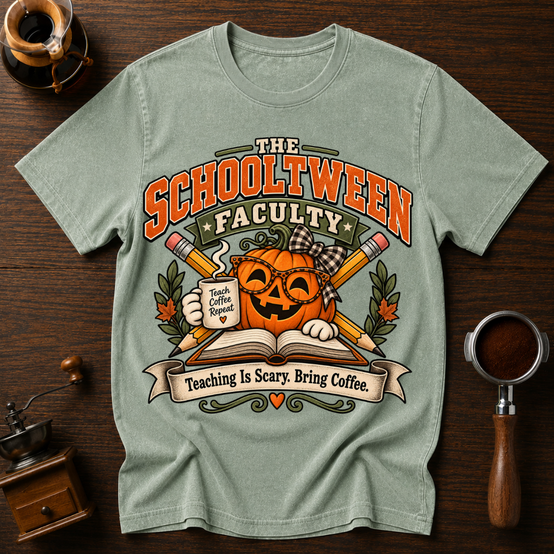 Teaching Is Scary Bring Coffee Dyed T-shirt