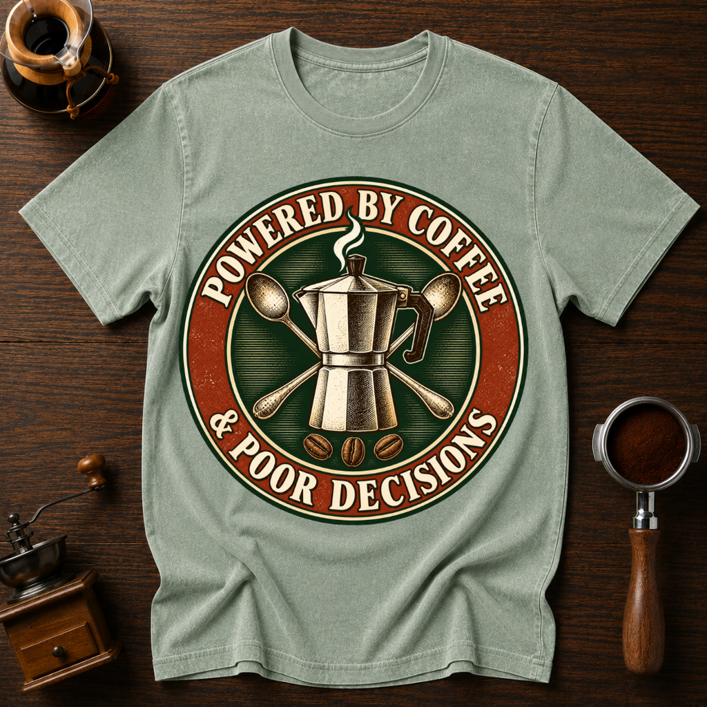 Powered By Coffee & Pour Decisions Dyed T-shirt