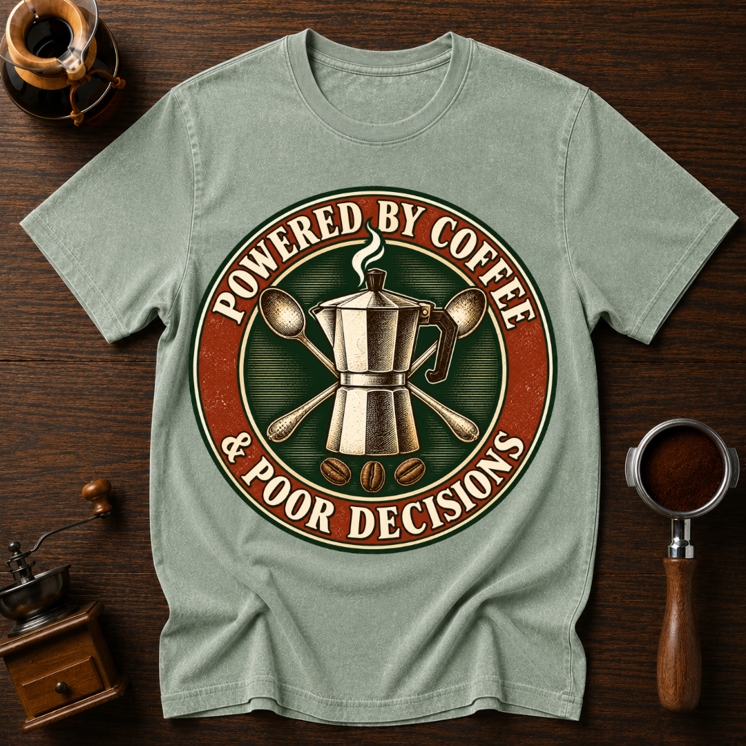 Powered By Coffee & Pour Decisions Dyed T-shirt