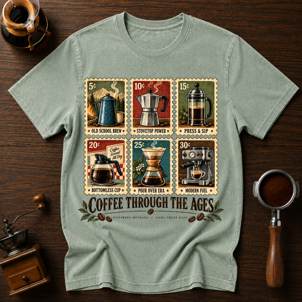 Coffee Through The Ages Dyed T-shirt