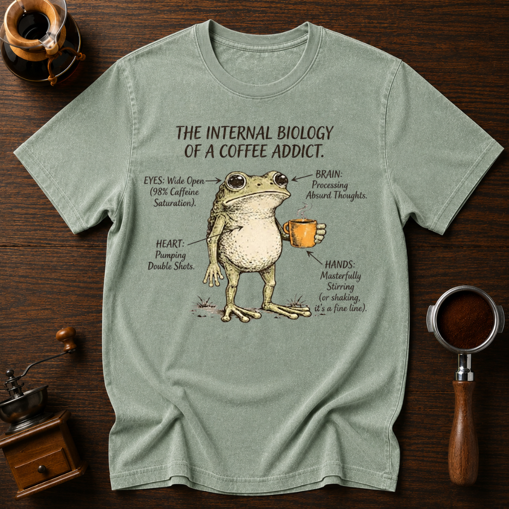 Biology of a Coffee Addict Dyed T-shirt