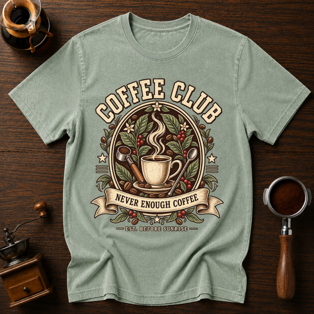 Coffee Club Never Enough Coffee Dyed T-shirt