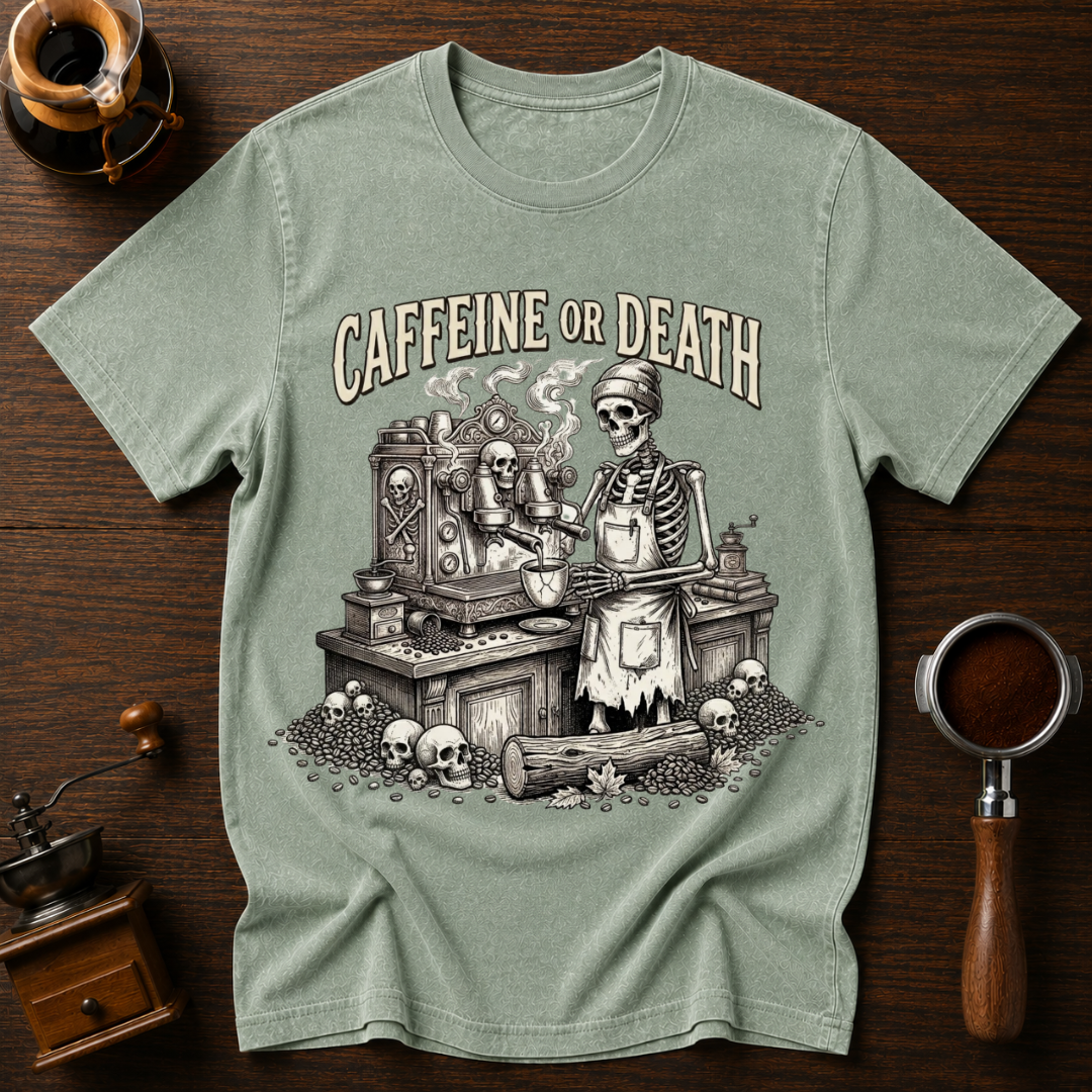 Caffeine or Death Dyed T-shirt