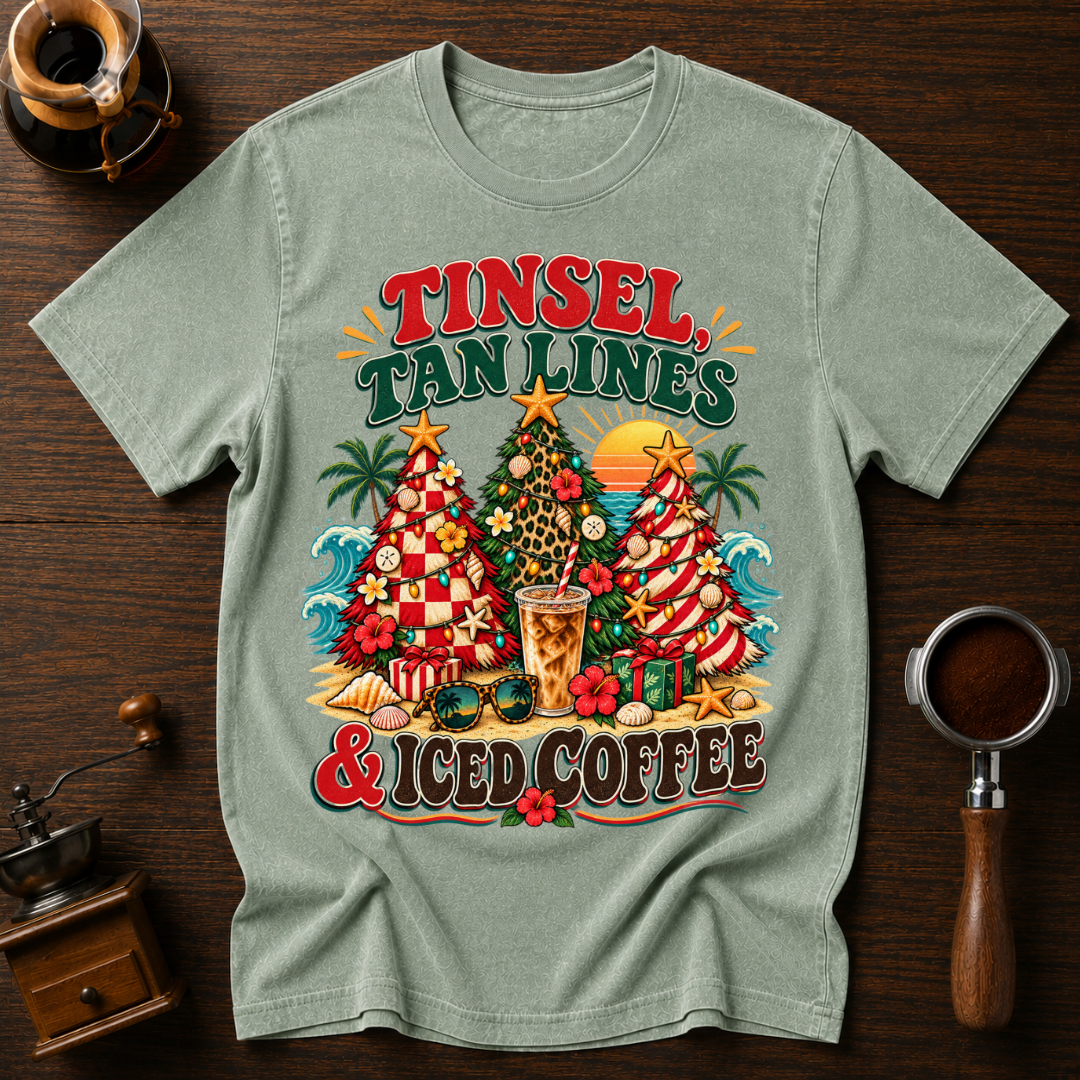 Tinsel Tan Lines & Iced Coffee Dyed T-shirt