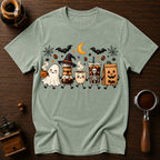 Boo Coffee Lineup Shirt, Cute Halloween Coffee Tee, Ghost Latte Shirt, Spooky Season Coffee Lover Gift, Garment Dyed Fall T-Shirt