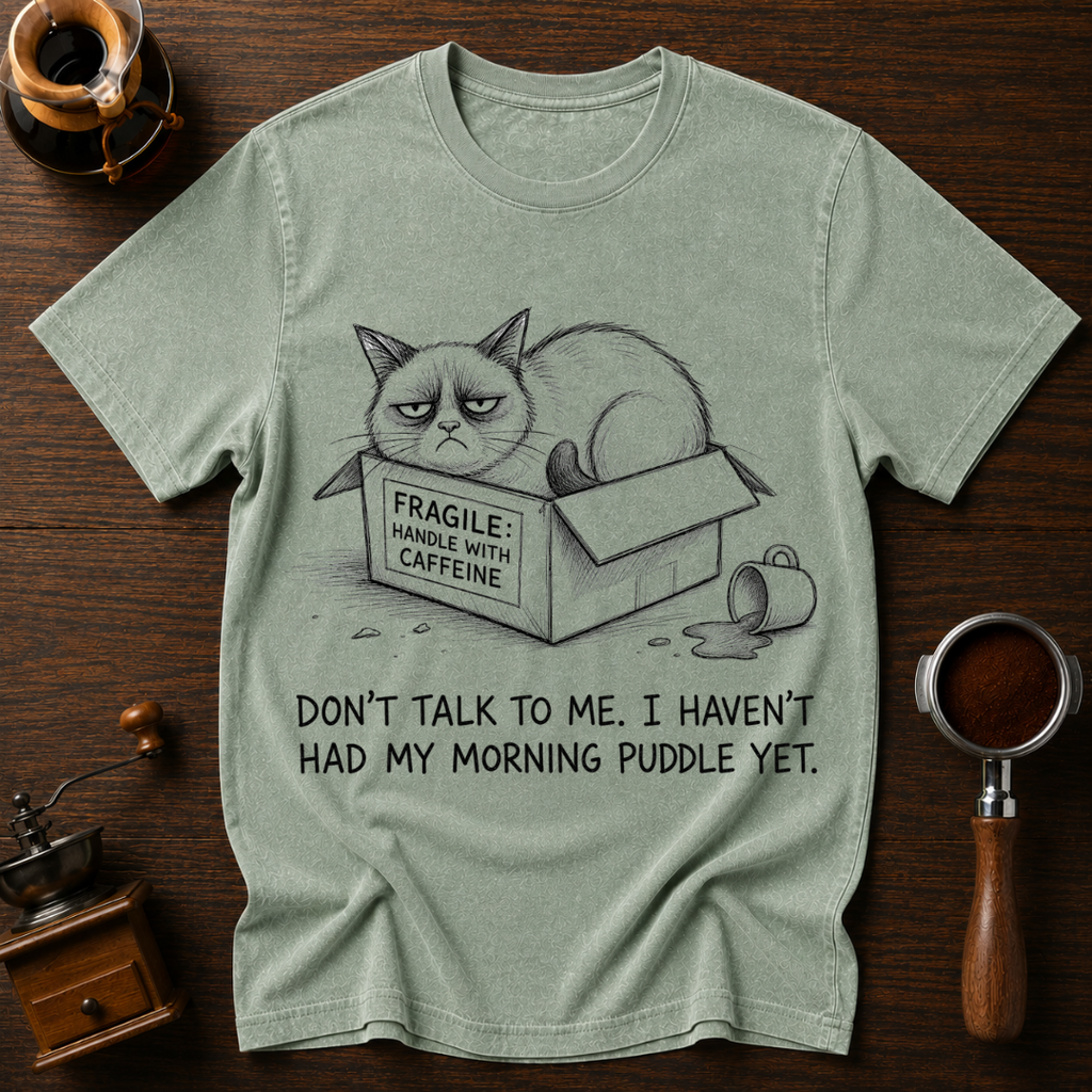 Don't Talk to Me I Haven't Had My Morning Puddle Dyed T-shirt
