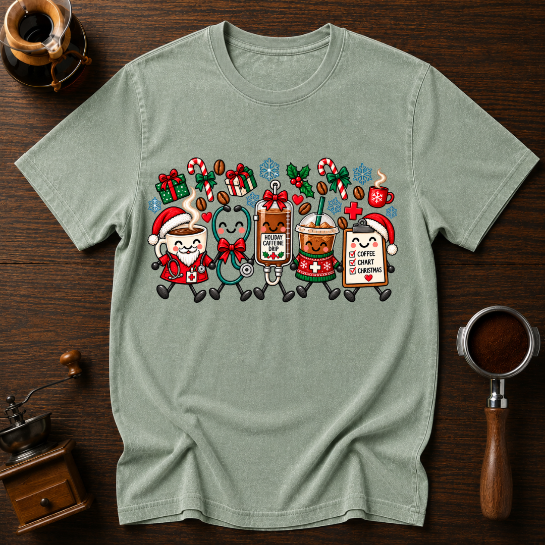 All I Want For Christmas Is Coffee Dyed T-shirt