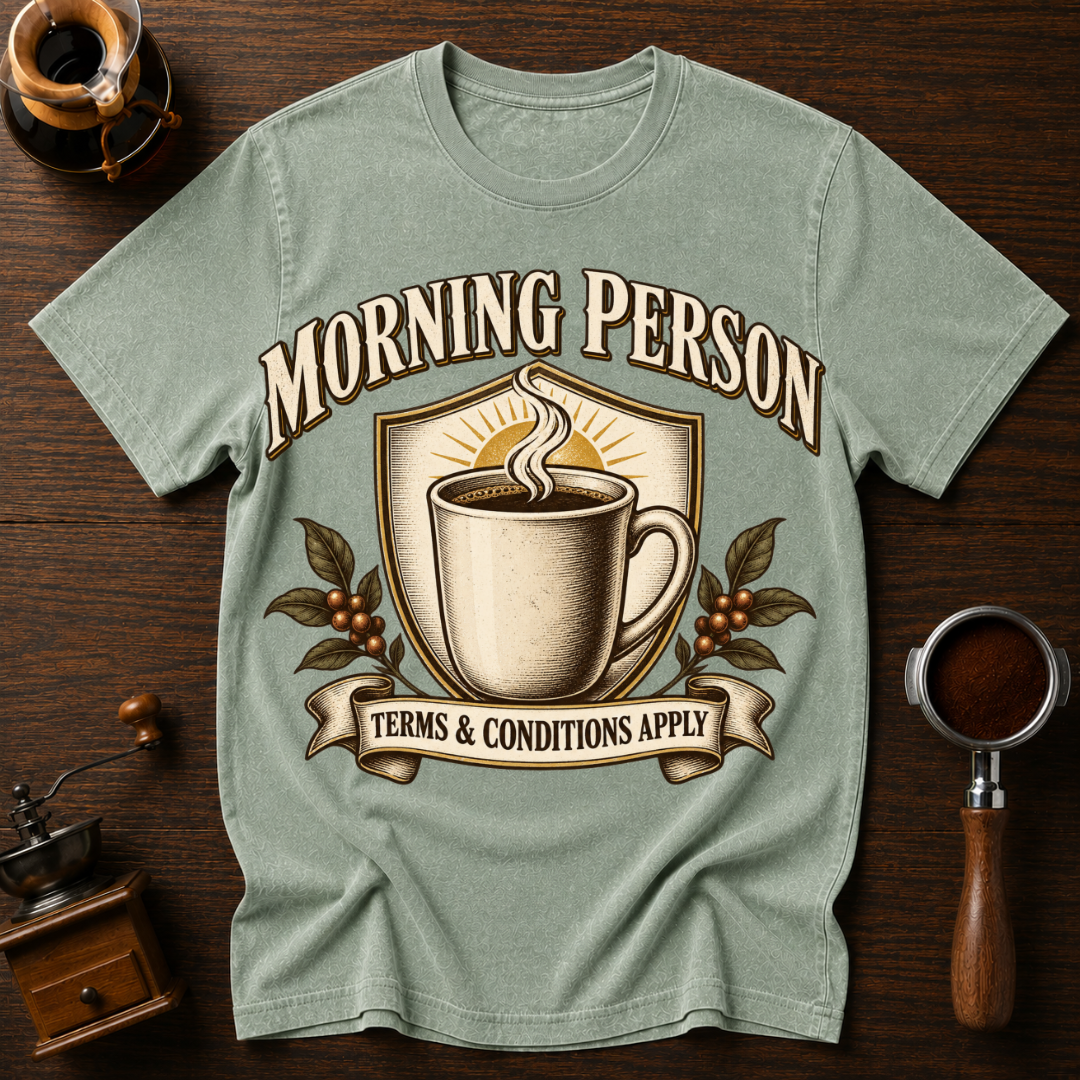Morning Person Terms & Conditions Apply Dyed T-shirt