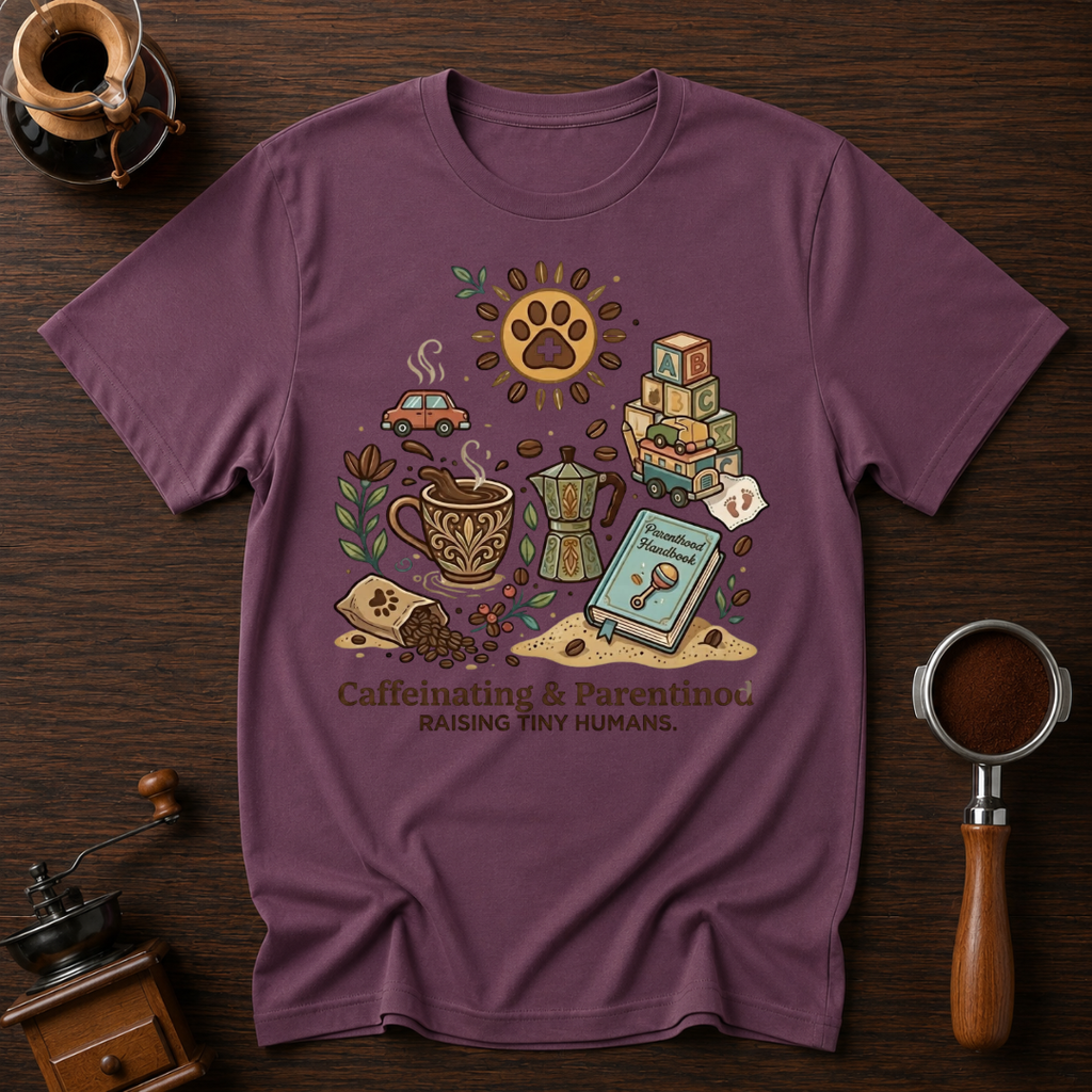 Caffeinating and Parentlng Dyed T-shirt