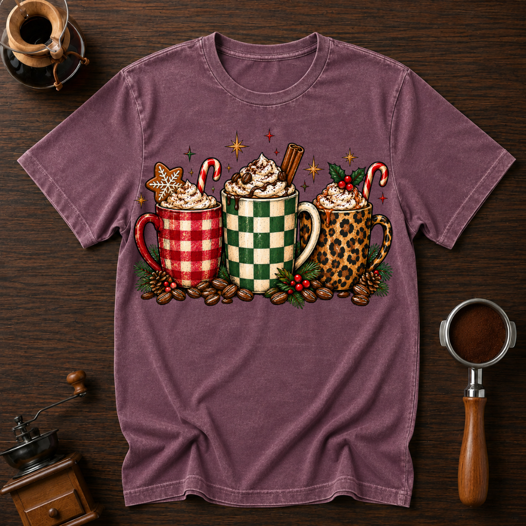 Christmas Mugs Delight Dyed T-shirt