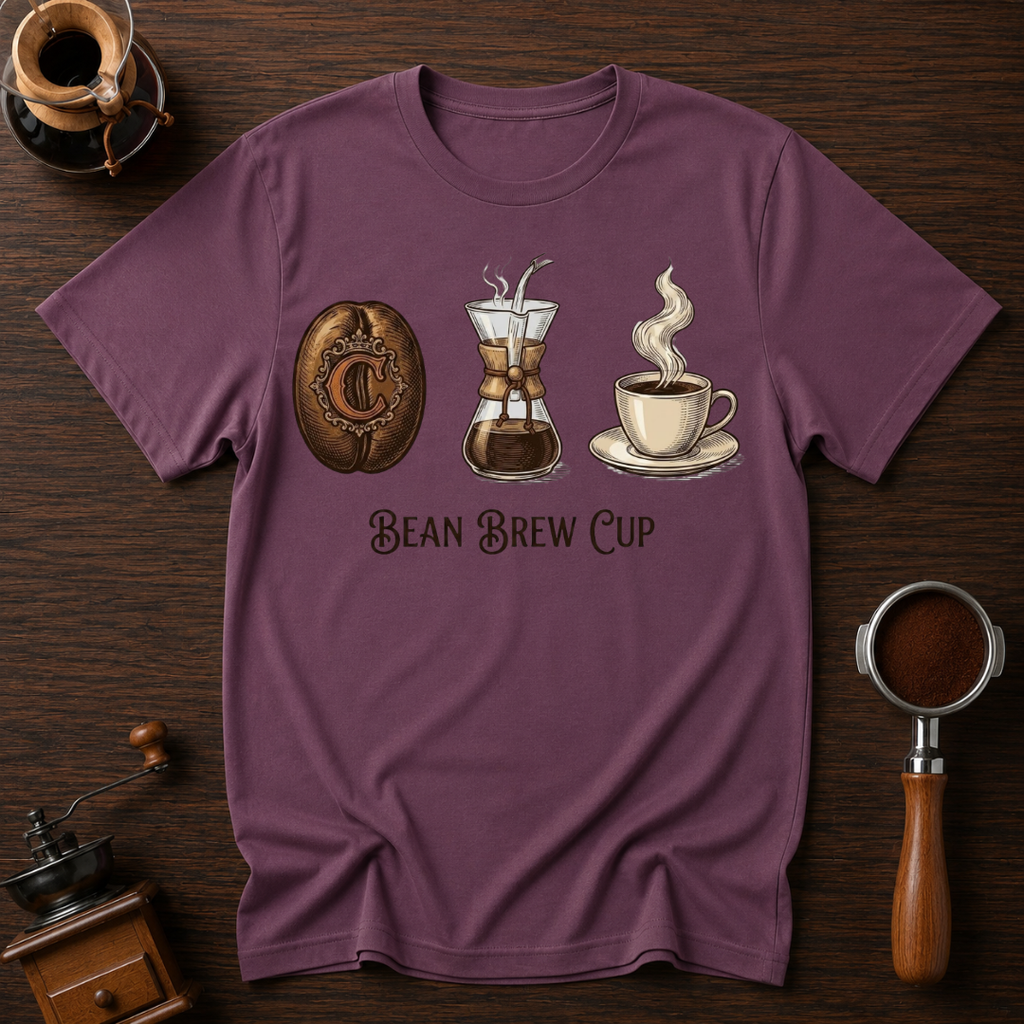 Bean. Brew. Cup. Dyed T-shirt