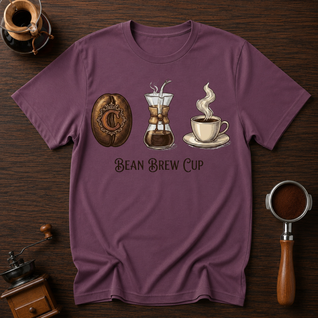 Bean. Brew. Cup. Dyed T-shirt