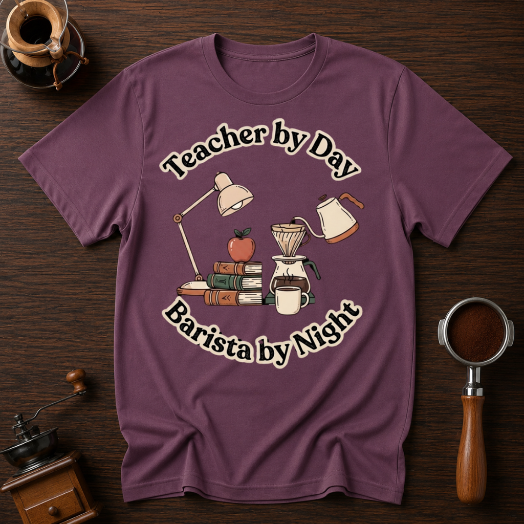 Teacher by Day Barista by Night Dyed T-shirt