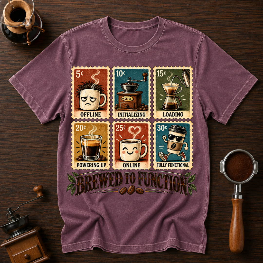Brewed To Function Stamp Dyed T-shirt