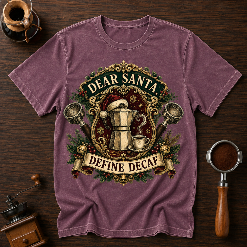 Dear Santa Define Decaf Dyed T-shirt