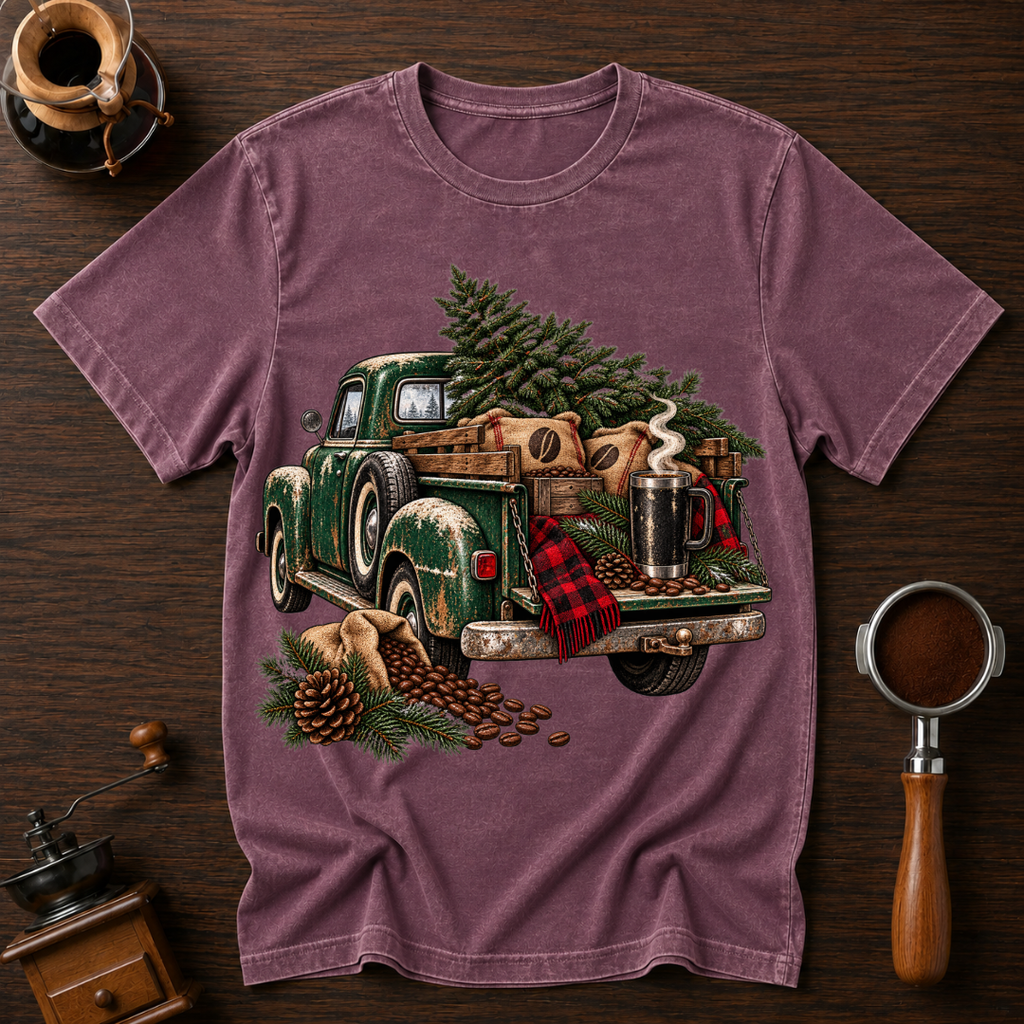 Deck The Tree With Coffee Dyed T-shirt