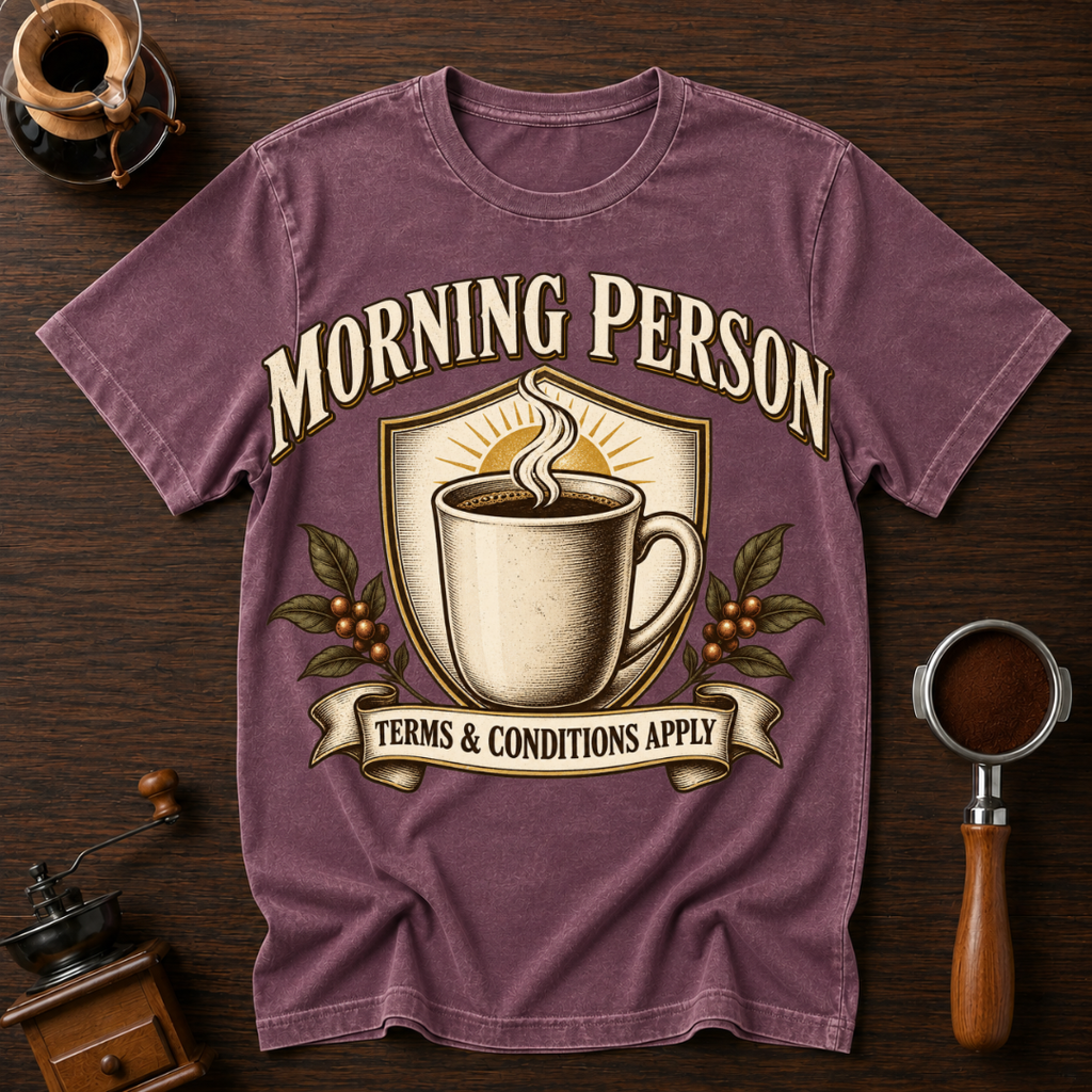 Morning Person Terms & Conditions Apply Dyed T-shirt