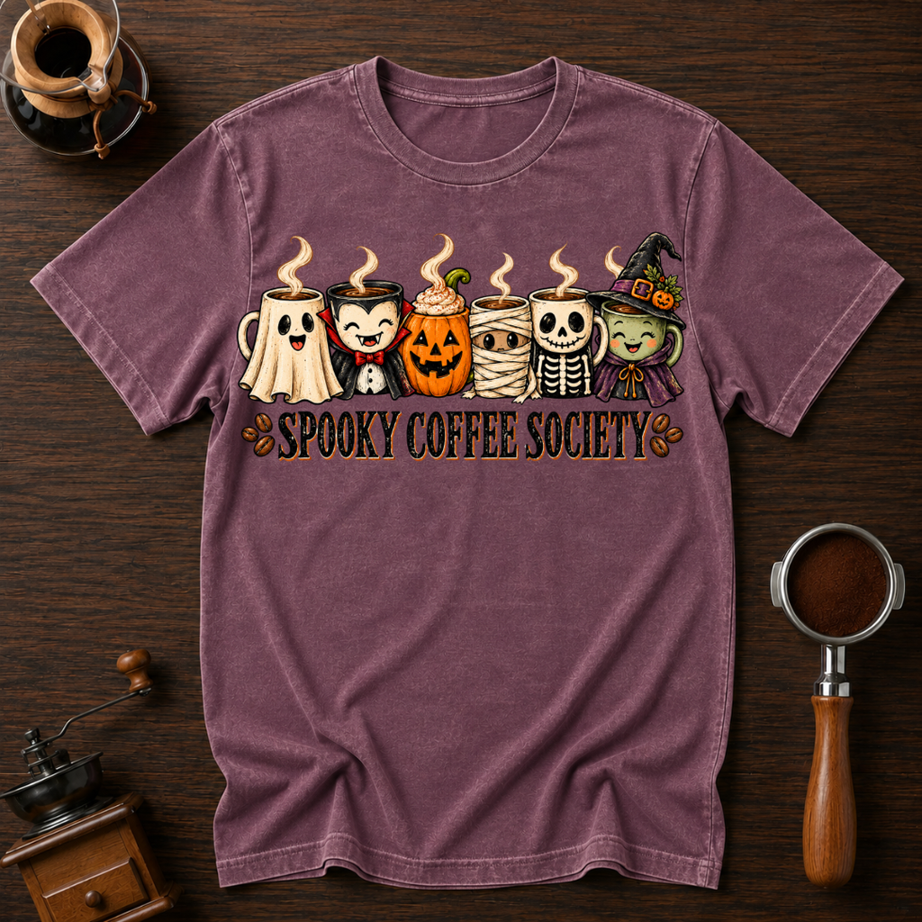 Spooky Coffee Society Dyed T-shirt