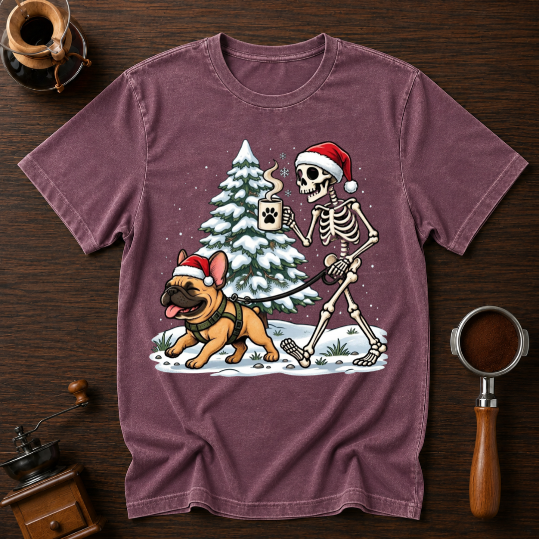 Christmas Coffee Walk Dyed T-shirt
