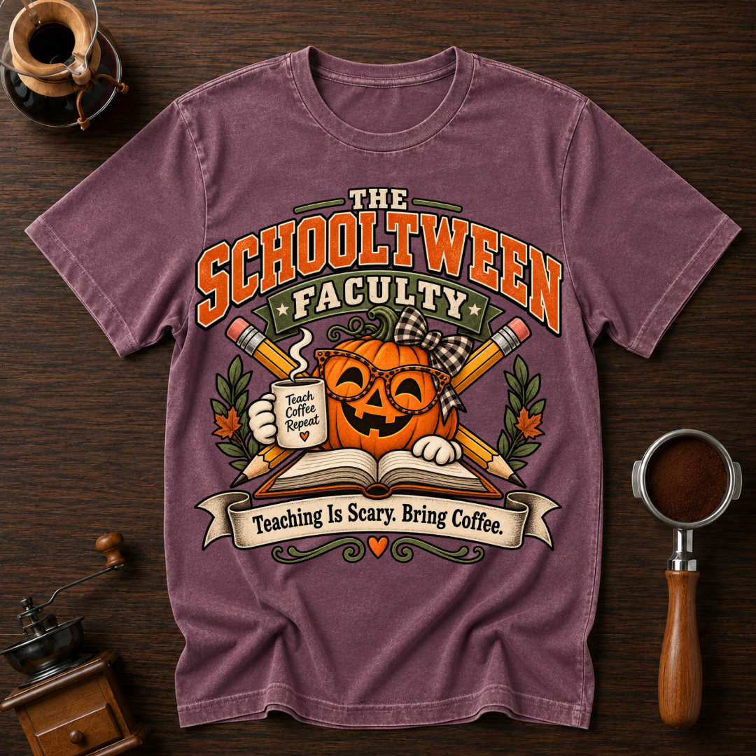 Teaching Is Scary Bring Coffee Dyed T-shirt