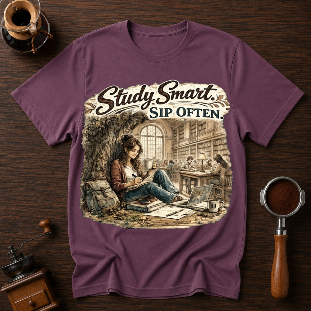 Study Smart Sip Often Dyed T-shirt