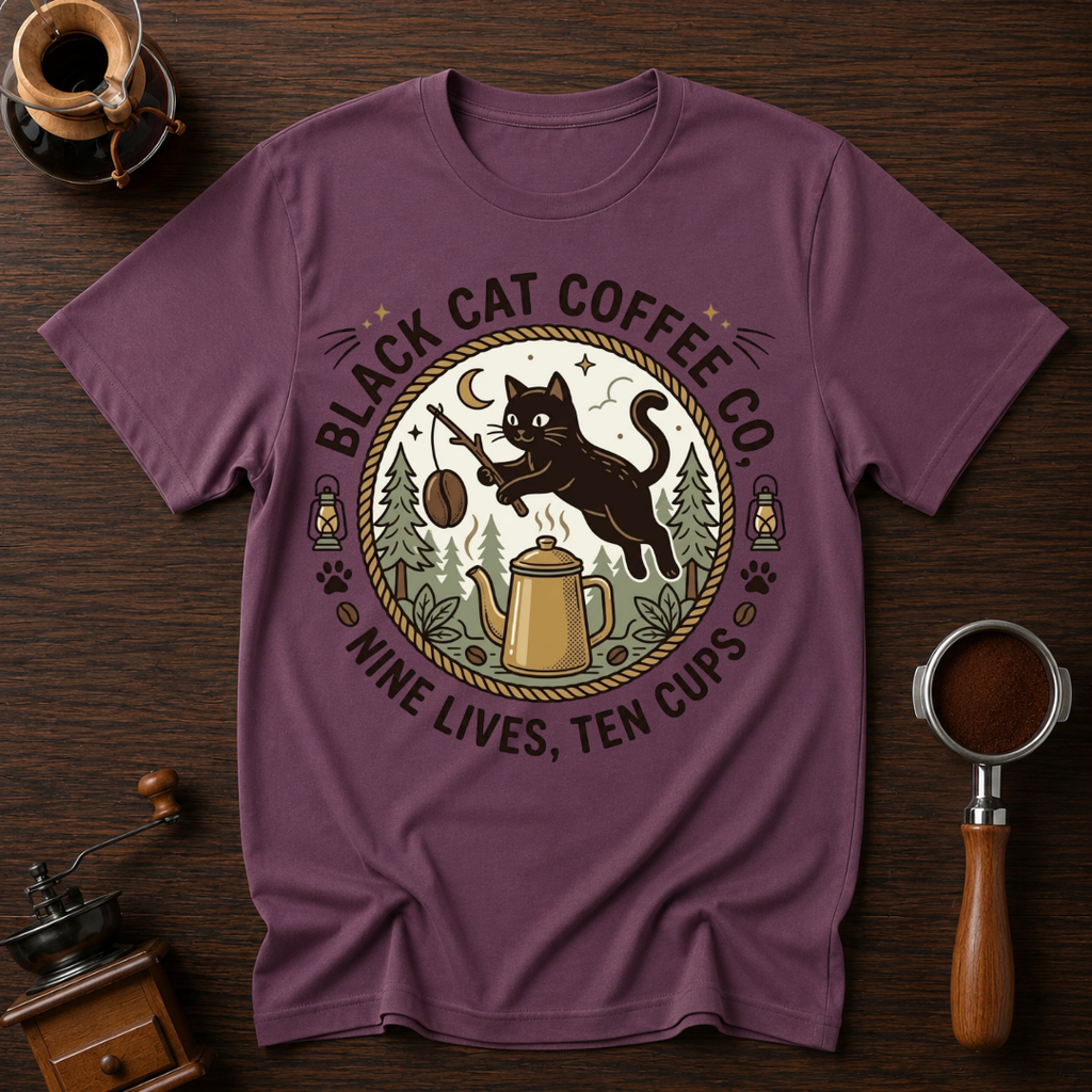 Black Cat Coffee Dyed T-shirt
