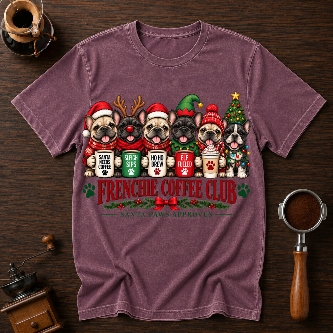 Frenchie Coffee Club Dyed T-shirt