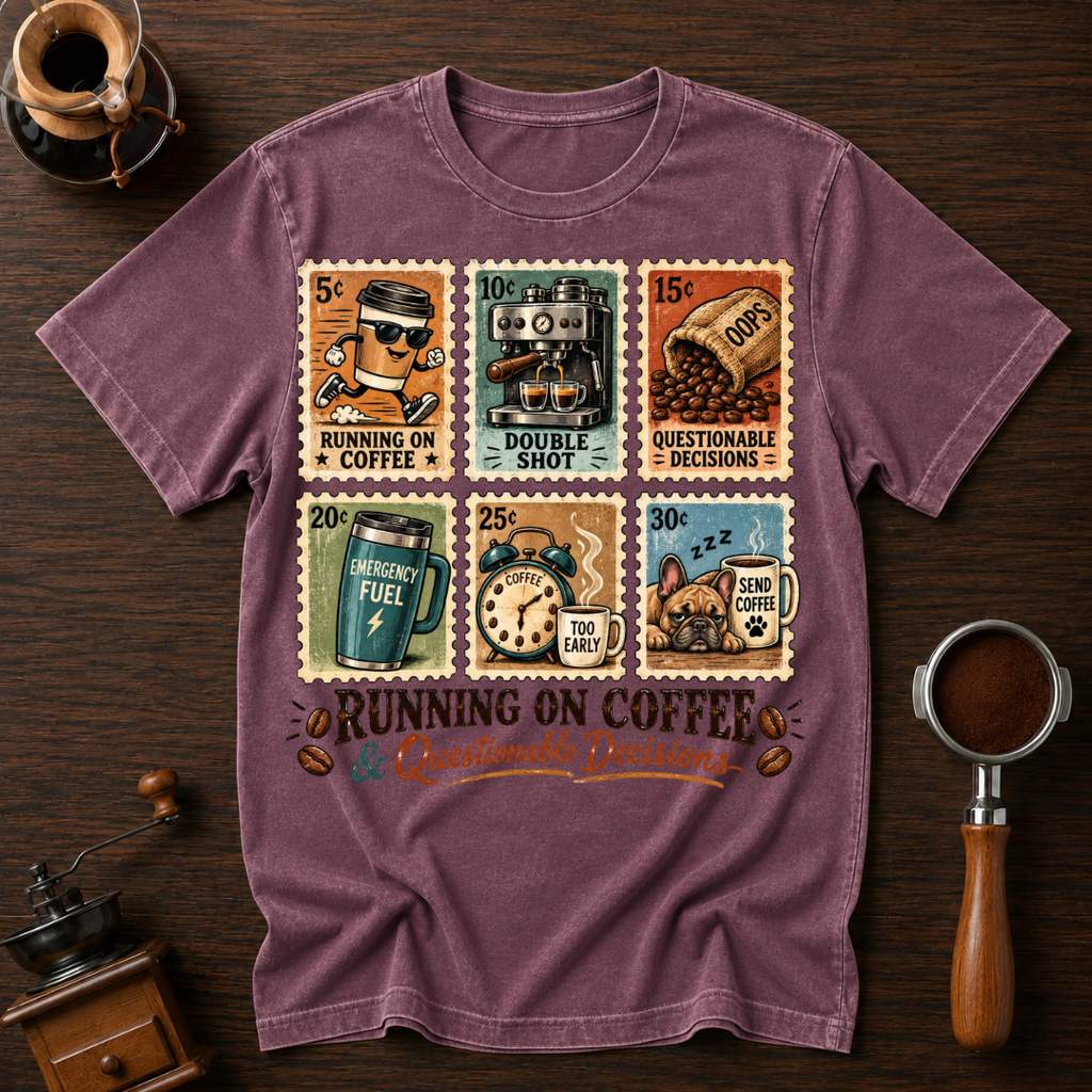 Running On Coffee & Questionable Decisions Dyed T-shirt