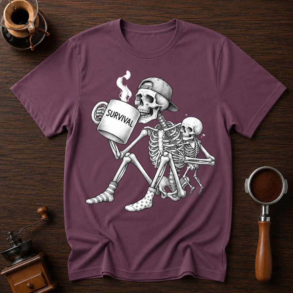 Survival Powered by Coffee Dyed T-shirt