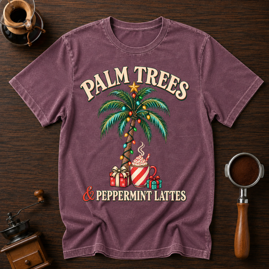 Palm Trees & Peppermint Lattes Dyed T-shirt