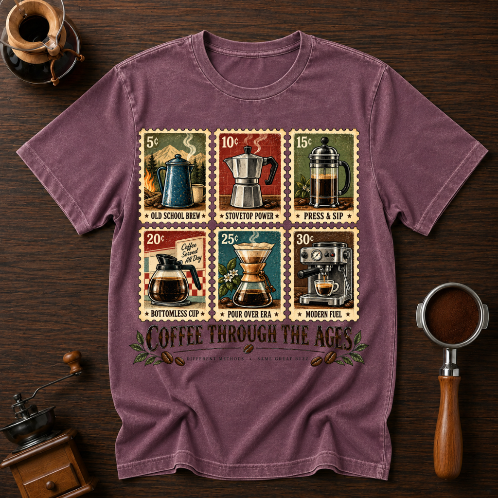Coffee Through The Ages Dyed T-shirt