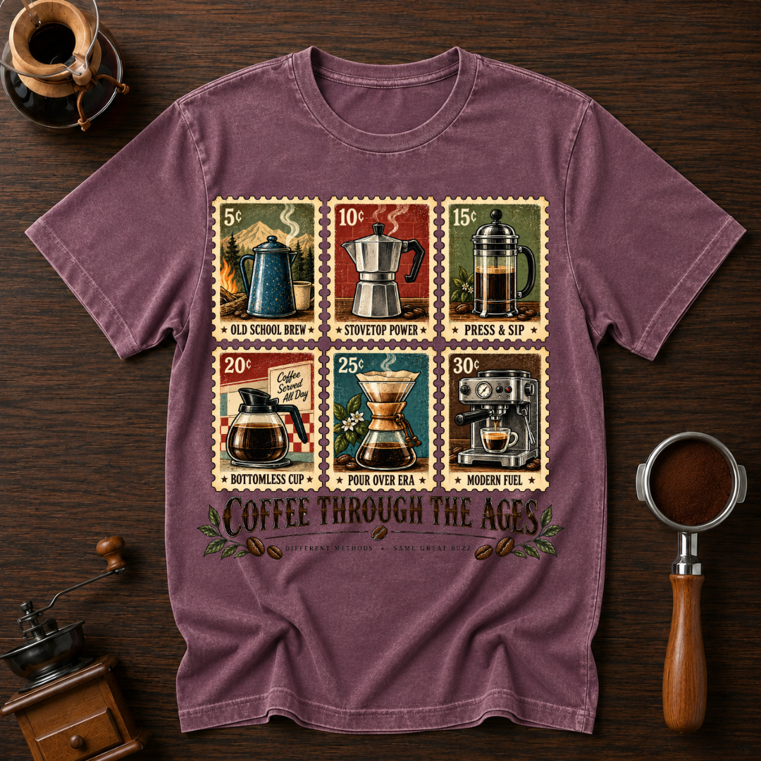Coffee Through The Ages Dyed T-shirt