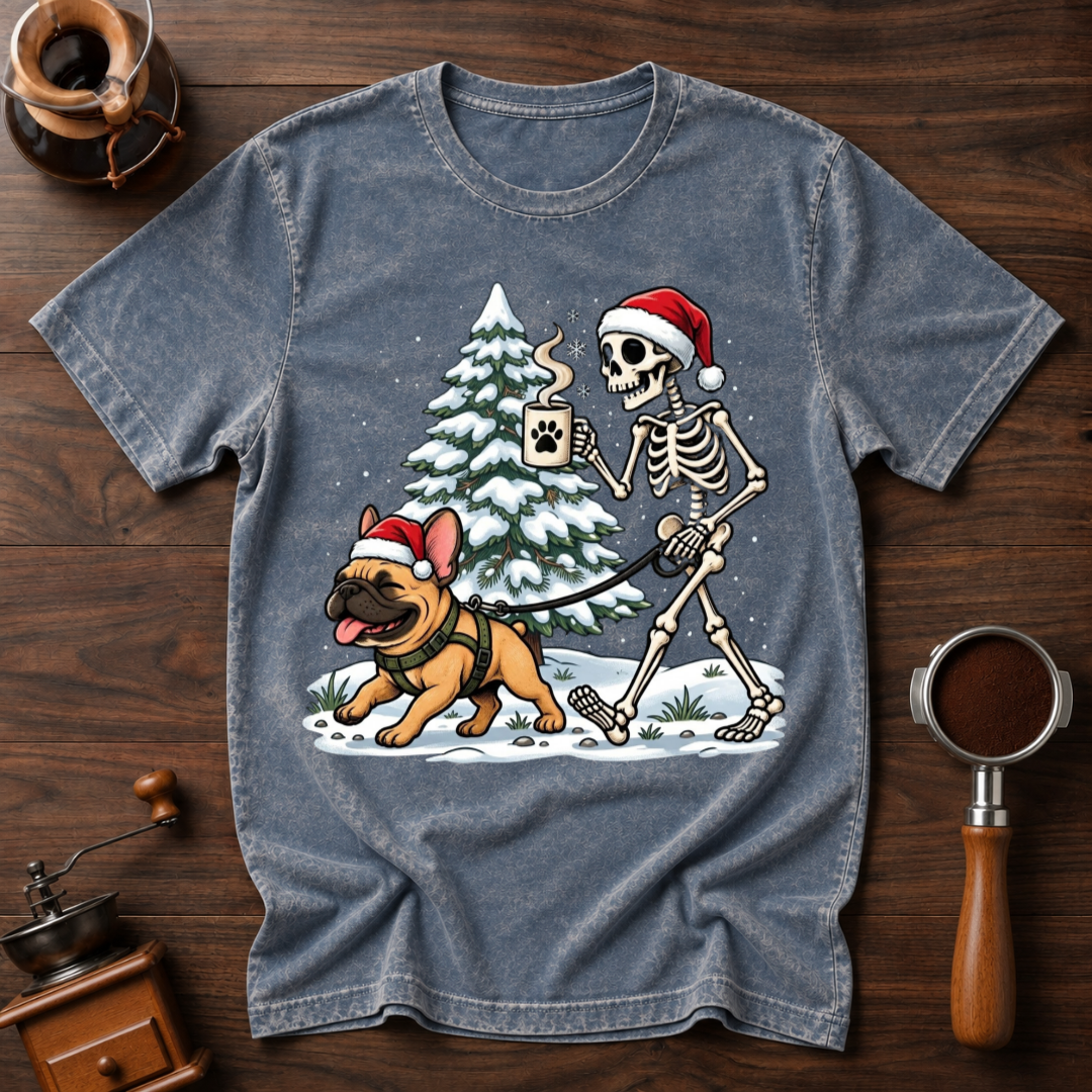 Christmas Coffee Walk Dyed T-shirt